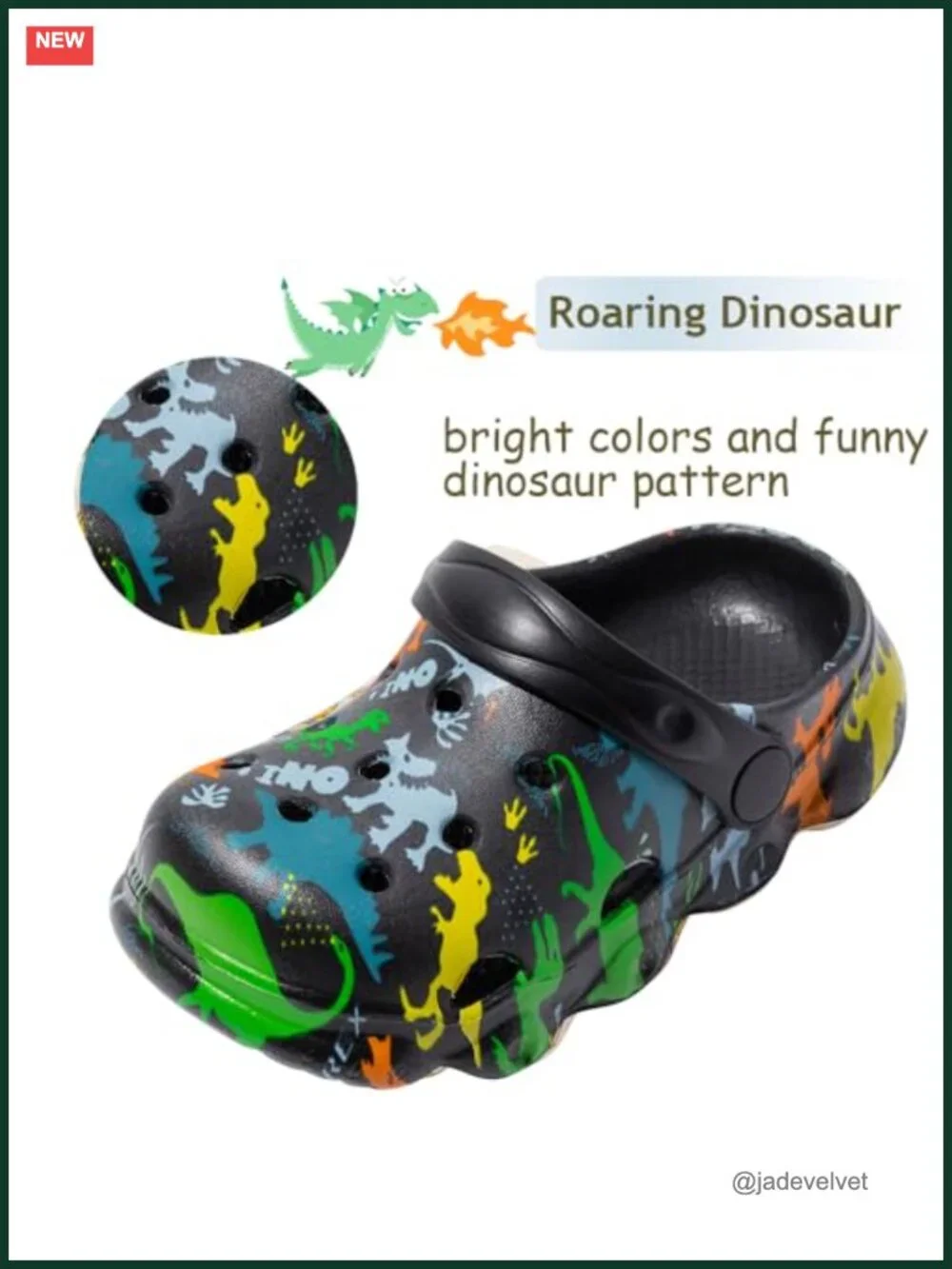 Toddler Dinosaur Clog Sandals Slip On Garden Beach Water Shoes